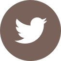 An icon of a brown circle with a white Twitter logo in the center. 